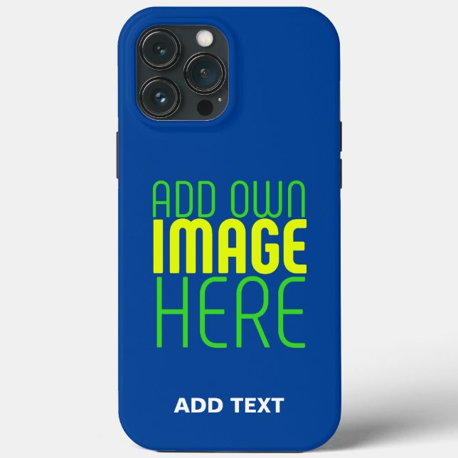 COQUES Case-Mate iPhone MODÈLE DE TEXTE D'IMAGE BLEU MODERNE MODIFIABLE (Verso)