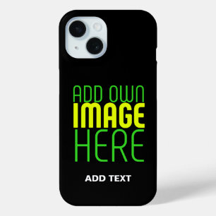 COQUE POUR iPhone 15 MODÈLE DE TEXTE D'IMAGE NOIRE SIMPLE ET MODERNE