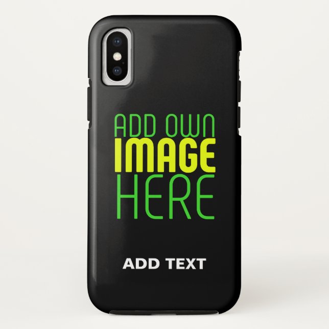COQUES Case-Mate iPhone MODELE DE TEXTE D'IMAGE NOIRE SIMPLE ET MODIFIABLE (Dos)