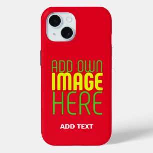 COQUE POUR iPhone 15 MODÈLE DE TEXTE D'IMAGE ROUGE SIMPLE MODERNE