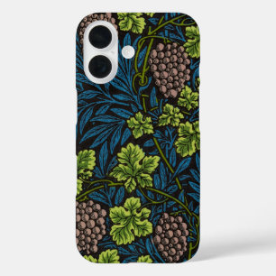 Coque Pour iPhone 16 Modèle de vigne de raisin noir sans couture de Wil