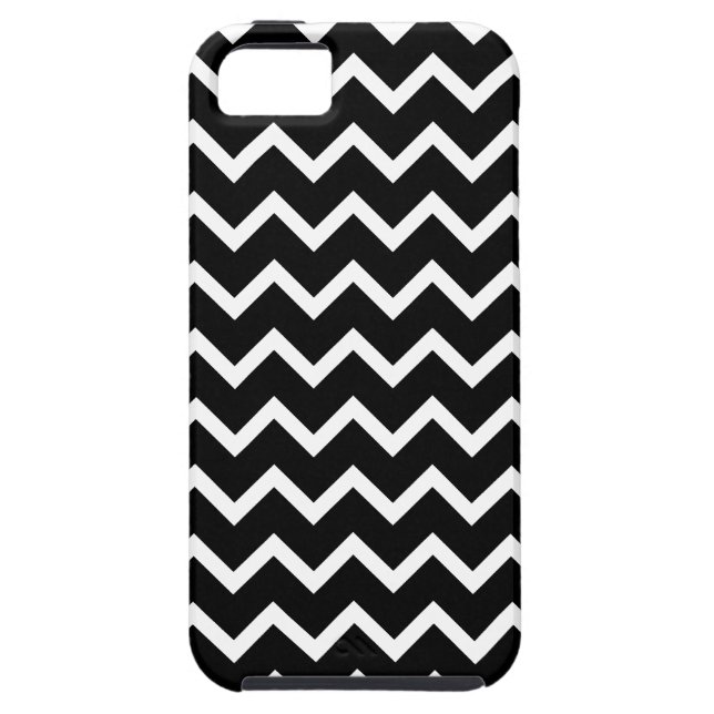Coques Case-Mate iPhone Modèle de zigzag noir et blanc (Dos)