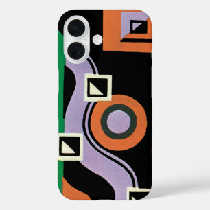 Coque Pour iPhone 16 Modèle d'illustration Art Déco vintage Jazz Pochoi