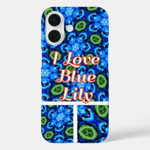Coque Pour iPhone 16 Modèle Floral bleu Abstrait
