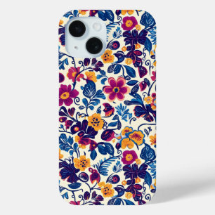 Coque Pour iPhone 15 Modèle floral coloré