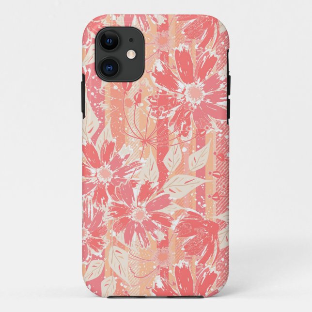 Coques Case-Mate iPhone Modèle floral dans les teintes pêche à la mode (Dos)