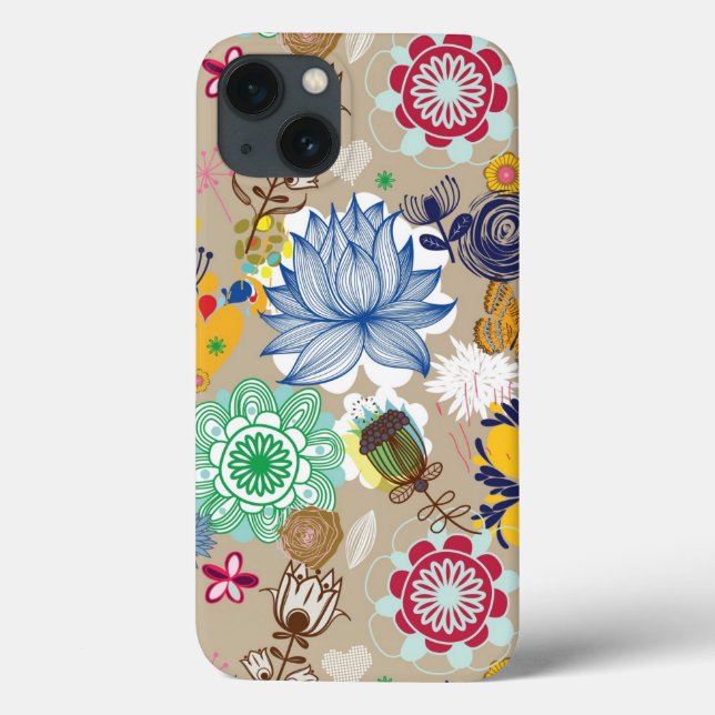 Coques Case-Mate iPhone Modèle floral dans style rétro 3 (Verso)