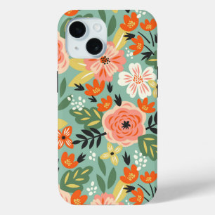 Coque Pour iPhone 15 Modèle floral du jardin