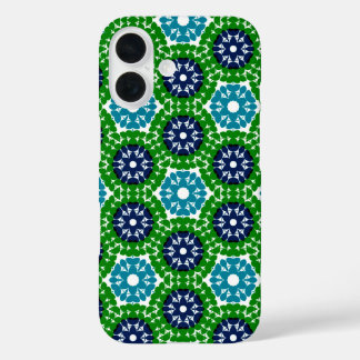 Coque Pour iPhone 16 Modèle floral géométrique rétro
