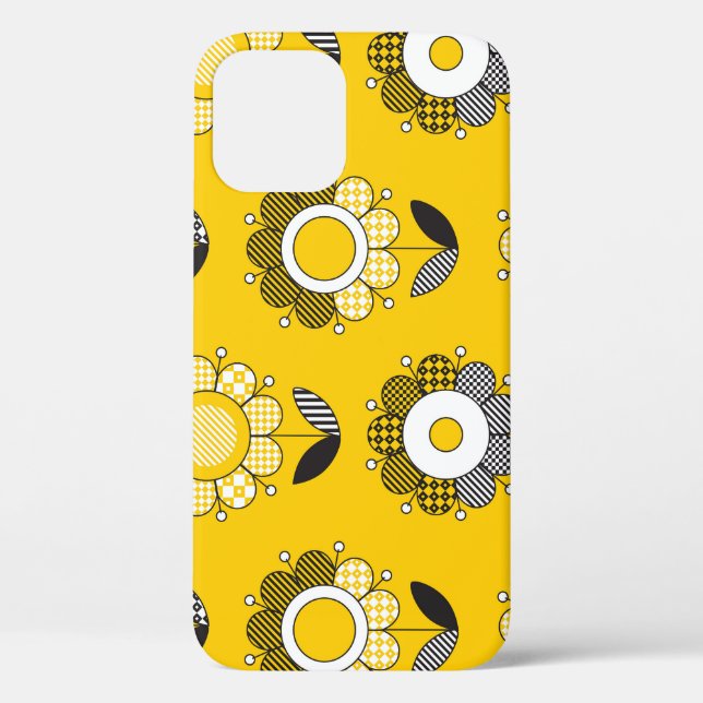 Coques Case-Mate iPhone Modèle floral jaune simple (Verso)