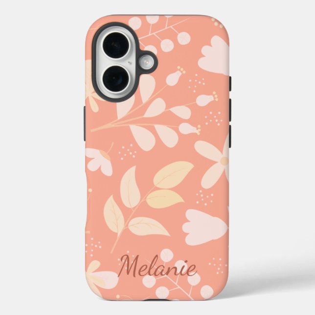 Coques Case-Mate iPhone Modèle floral moderne personnalisé (Verso)