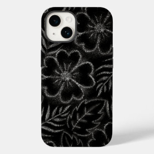 Coque Pour iPhone 14 Modèle floral noir et blanc