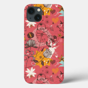 iPhone 13 Coque Modèle floral rétro 2