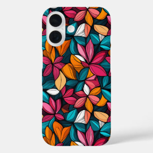 Coque Pour iPhone 16 Modèle floral rétro coloré