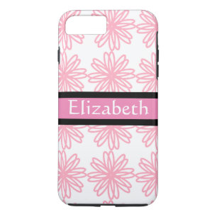 Coque iPhone 7 Plus Modèle floral rose blanc rose personnalisé