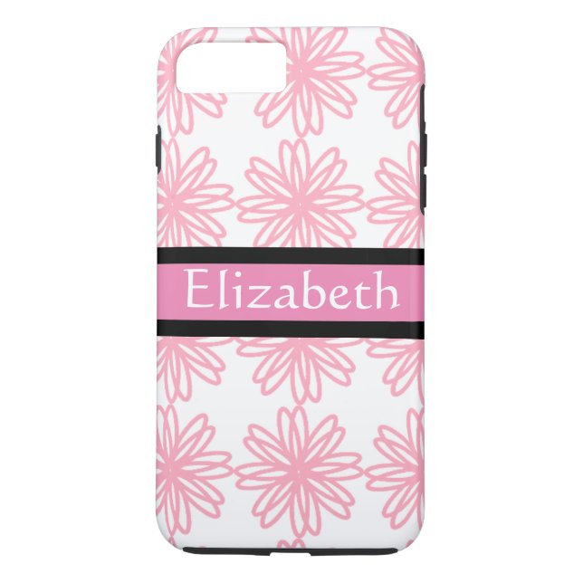Coques Case-Mate iPhone Modèle floral rose blanc rose personnalisé (Dos)