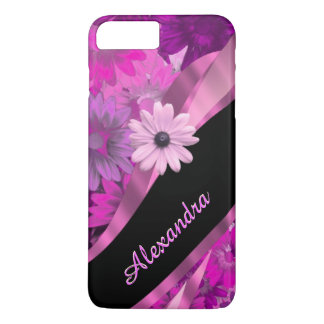 Coque iPhone 8 Plus/7 Plus Modèle floral rose joli personnalisé
