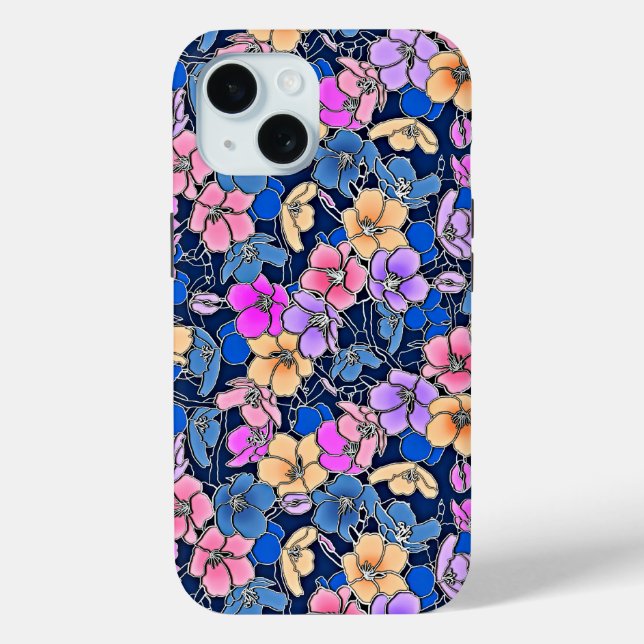 Coques Case-Mate iPhone Modèle floral stylistique (Verso)