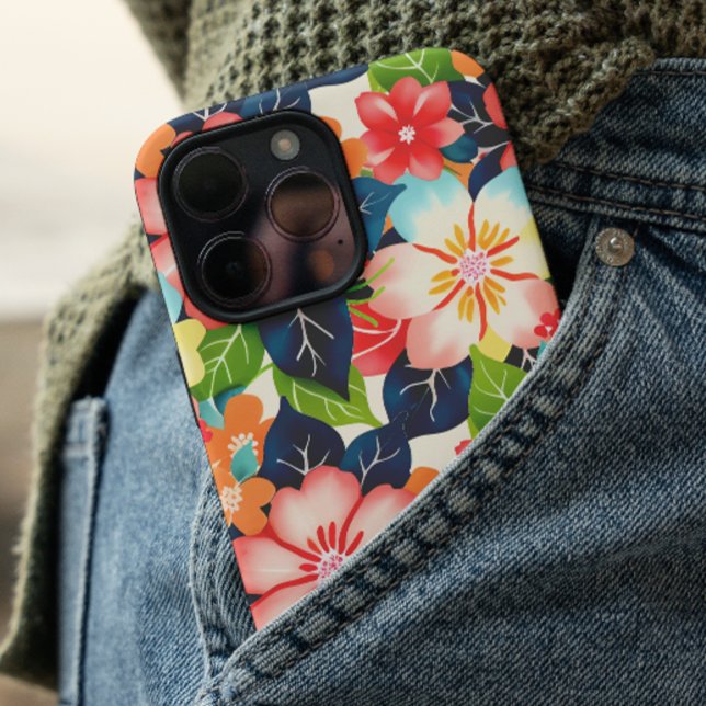 Coques Case-Mate iPhone Modèle floral tropical vibre (Créateur téléchargé)