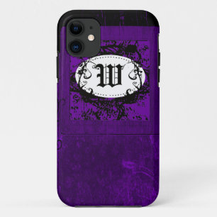 Etui iPhone Case-Mate Modèle floral vintage pourpre et Monogramme W