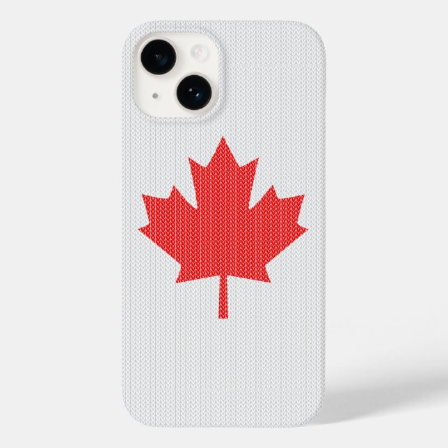 Coques Case-Mate iPhone Modèle Knit Maple Leaf Tricot Motif (Verso)