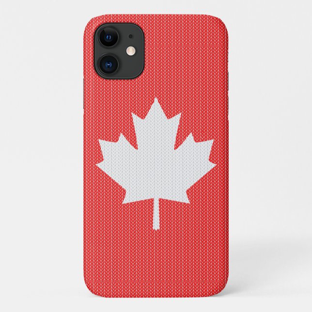 Coques Case-Mate iPhone Modèle Knit Maple Leaf Tricot Motif (Dos)