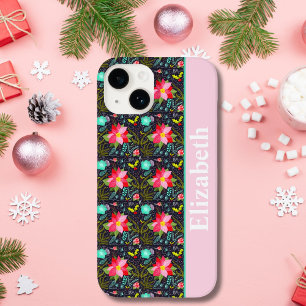 Coque Pour iPhone 14 Modèle moderne de poinsettia de Noël