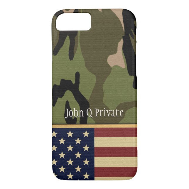 Coques Case-Mate iPhone Modèle nommé de Camo de drapeau américain (Dos)