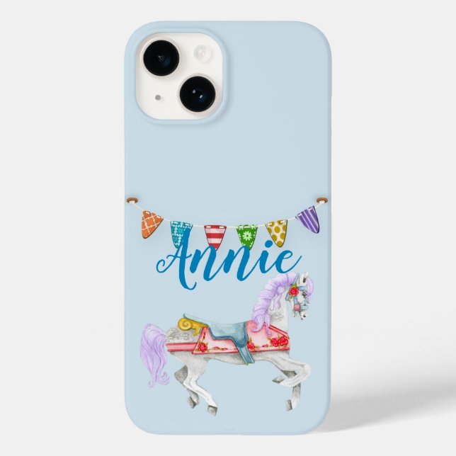 Coques Case-Mate iPhone Modèle personnalisé du cheval de carrousel (Verso)