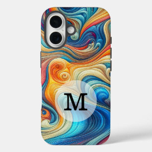 Coque Pour iPhone 16 Modèle personnalisé impression ondulée élégante