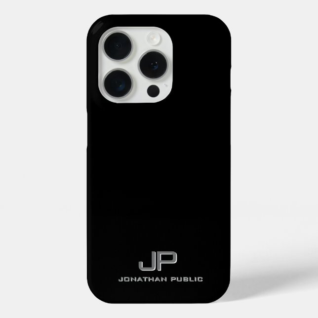 Coques Case-Mate iPhone Modèle Personnalisé tendance Monogramme noir et bl (Verso)