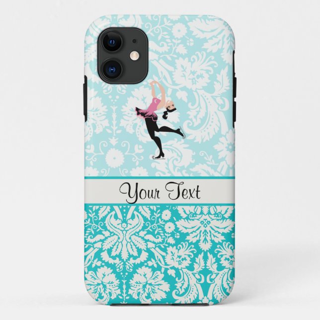 Coques Case-Mate iPhone Modèle turquoise Damask Patinage sur glace (Dos)