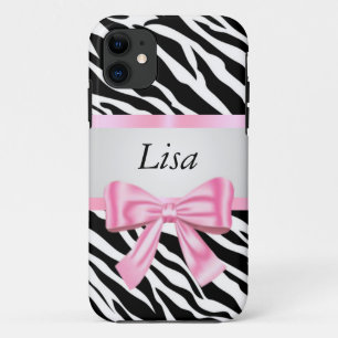 Case-Mate iPhone Case Modèle Zèbre personnalisé Bow rose