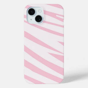 Coque Pour iPhone 15 Modèle Zèbre rose clair