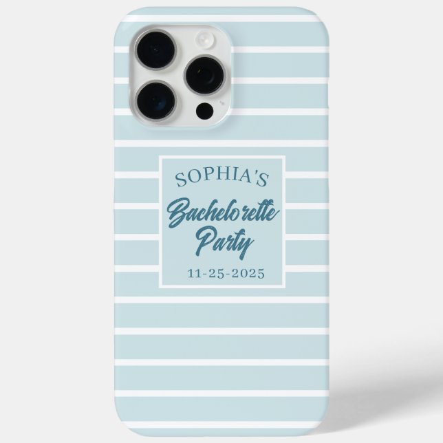 Coques Case-Mate iPhone Modern Customs EVJF Nom Date Bleu C (Verso)