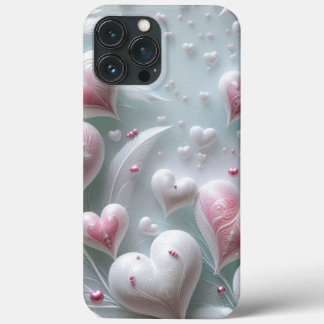 Case-Mate iPhone Case Modern elegant pink white heart valentine