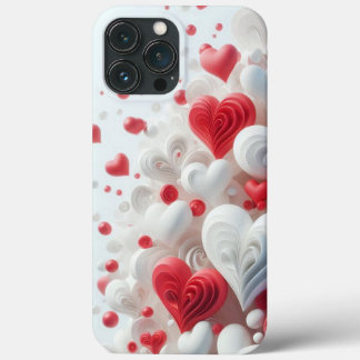 Case-Mate iPhone Case Modern elegant pink white heart valentine