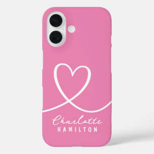 Coque Pour iPhone 16 Modern Love Heart Nom personnalisé