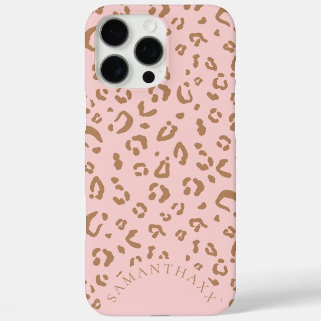 Coques Case-Mate iPhone Modern Pink Girly Elegant Leopard Spots Pattern (Verso)