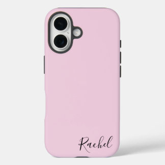 Coque Pour iPhone 16 Modern Pink Personalized Name 