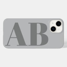 Modern Silver Gray initial minimal contemporary