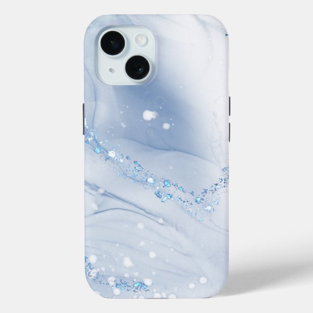 Coques Case-Mate iPhone Modern Stone Dusty Blue Marble (Verso)
