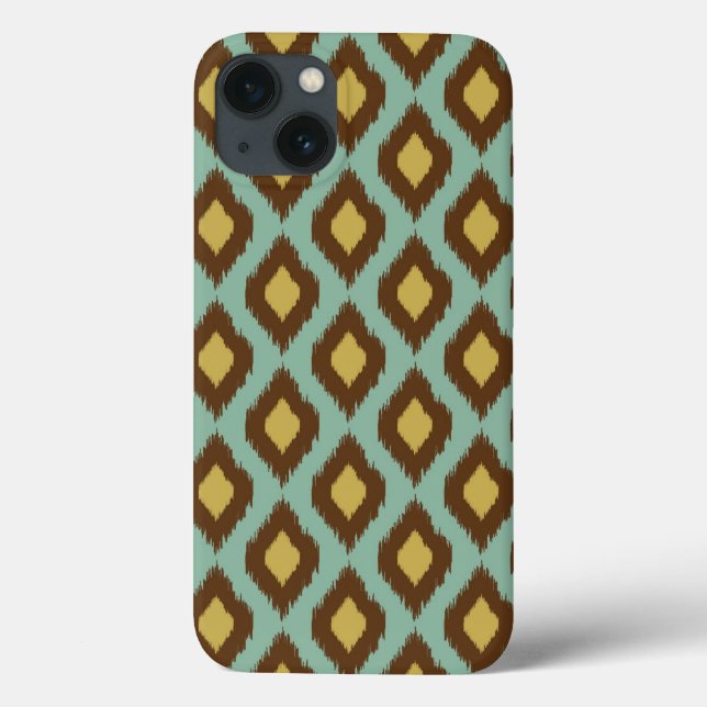 Coques Case-Mate iPhone Modern tribal ikat blue yellow (Verso)
