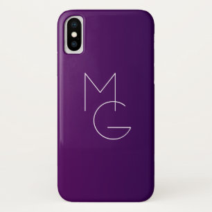 Case-Mate iPhone Case Moderne 2 Initiales Ombre subtile violet profond