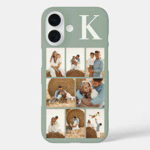Coque Pour iPhone 16 Moderne 8 Photo Vert Sauge