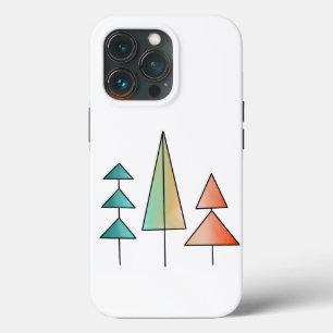 Case-Mate iPhone Case moderne arc-en-ciel arbres roses sarcelle simple m