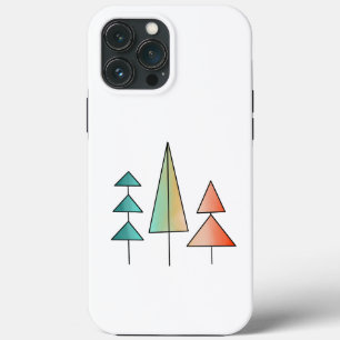 Case-Mate iPhone Case moderne arc-en-ciel arbres roses sarcelle simple m