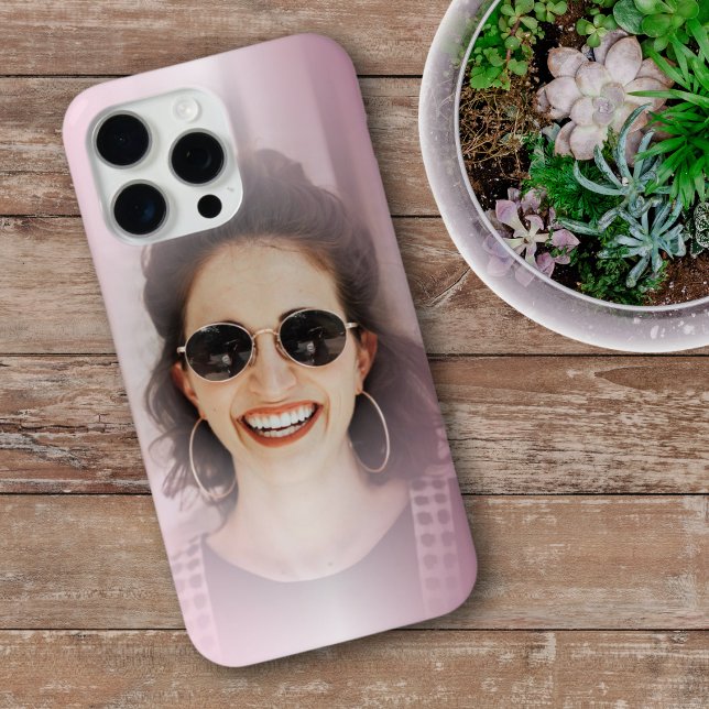 Coques Case-Mate iPhone Moderne Blush rose Gradient une photo (Créateur téléchargé)