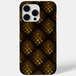 Coque iPhone 15 Pro Max Moderne Bohème Élégant Motif d'Art Abstrait Doré #