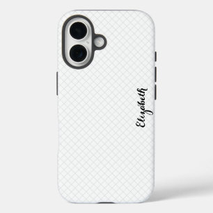 Coque Pour iPhone 16 Moderne Carré noir blanc Monogramme élégant